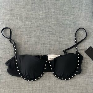 Gianni Bini Black Rhinestone Bikini Top